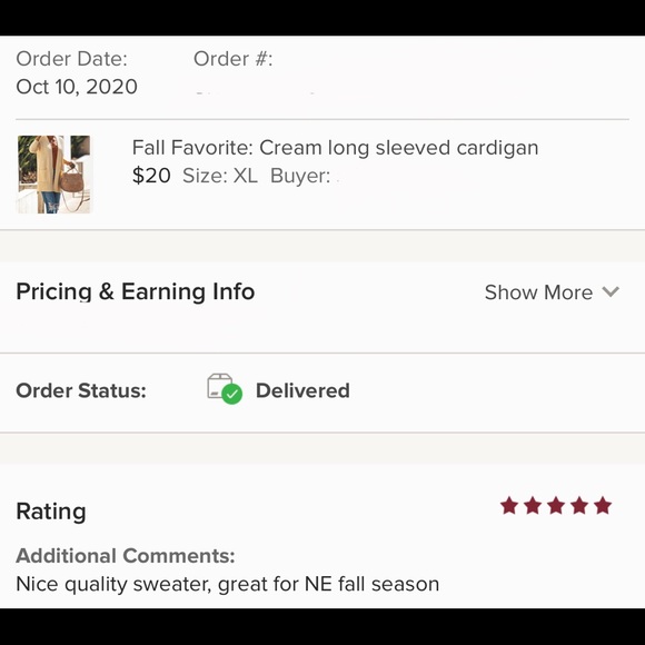 Fall Favorite: Cream long sleeved cardigan - Picture 6 of 6